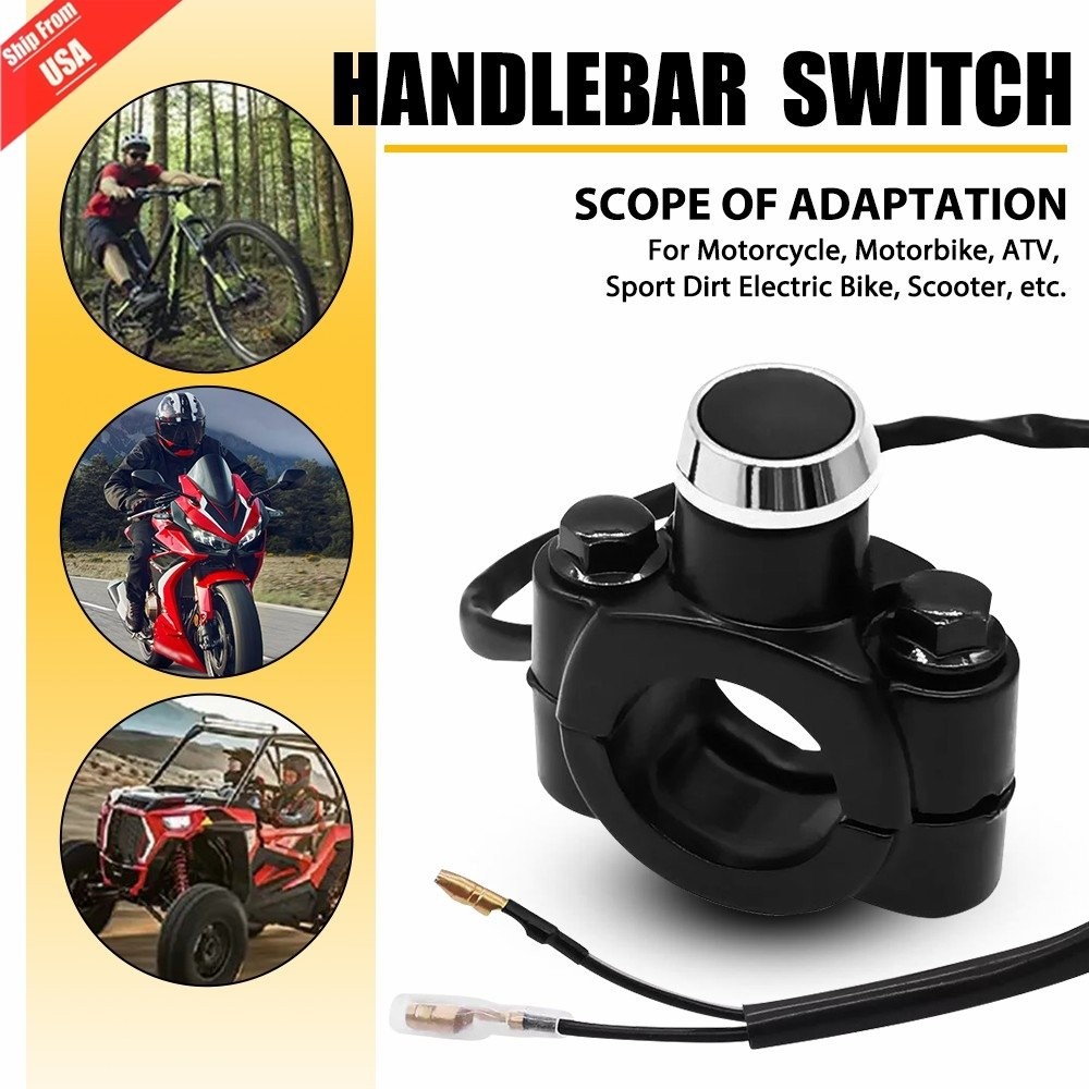 7/8″ Handlebar Motorcycle ATV Kill Switch On Off Push Button Headlight Fog Spot