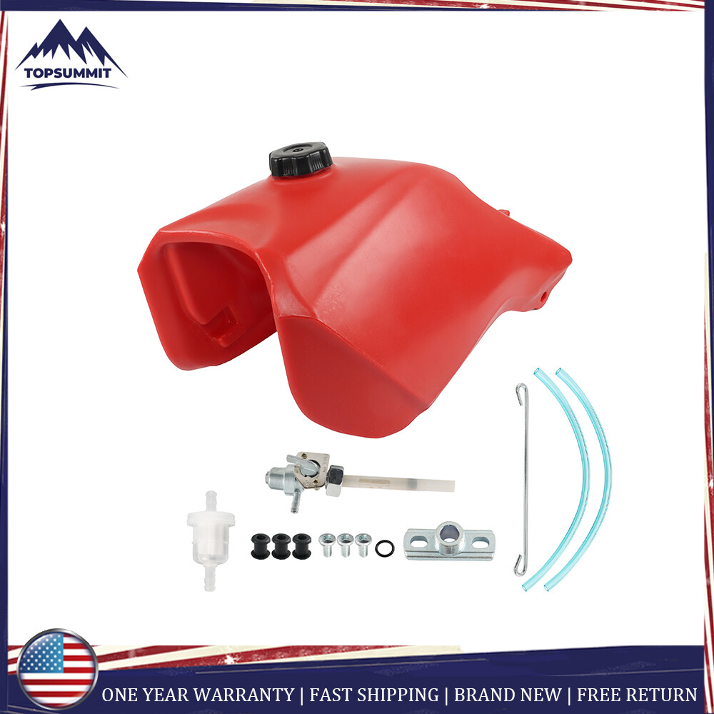 For Honda TRX300 TRX 300 1993-2000 plastic gas fuel tank fourtrax Red & petcock