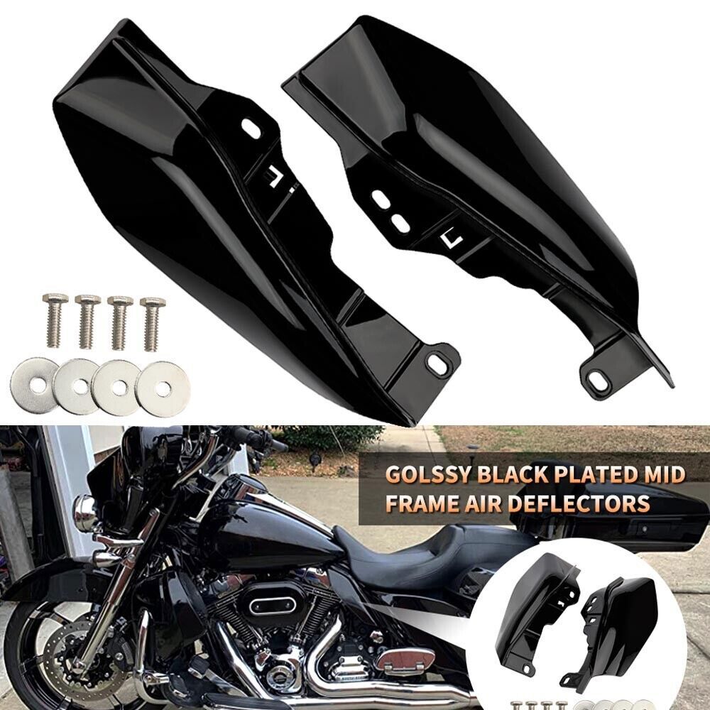 Pairs Black Mid-Frame Air Deflector Heat Shield For Harley Freewheeler 2017-2022