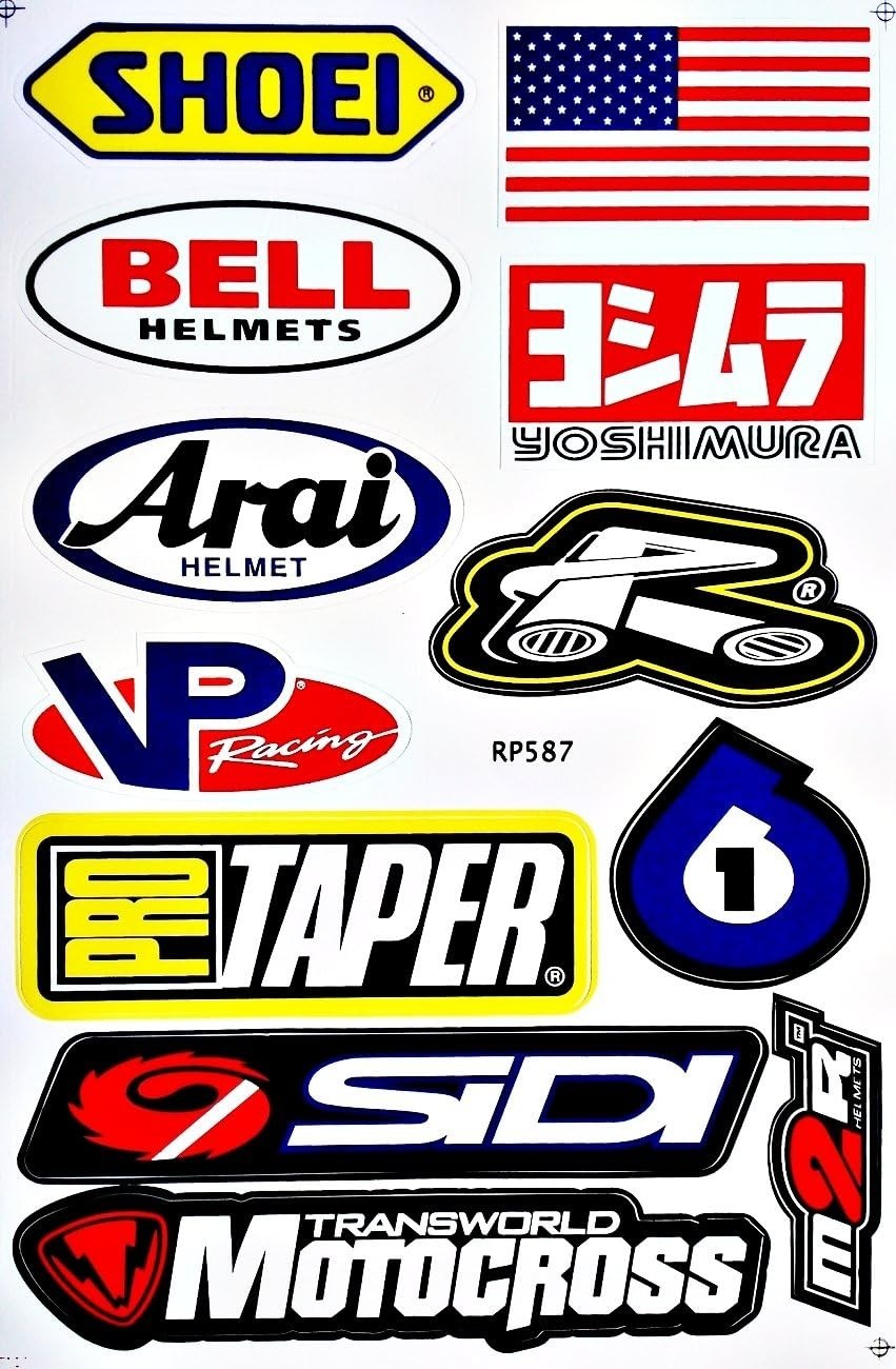6 Sheet Dirt Bike Motocross ATV Vinyl Decal Sticker Set Weatherproof Die-Cut