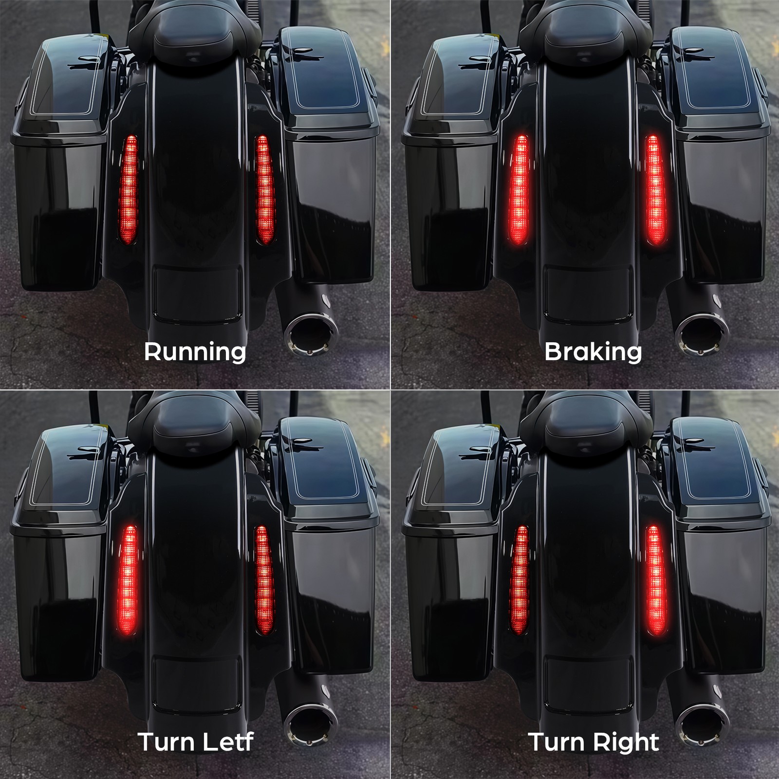 LED Rear Fender System Fit For Harley Touring Road Street Glide 1993-2008