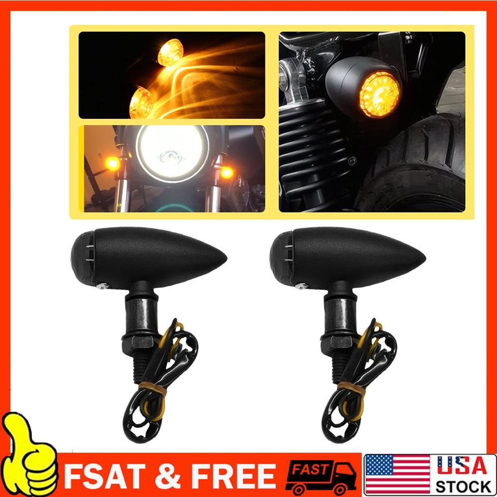 Motorcycle Turn Signal Lights Mini Bullet Blinker Amber Indicator Light 1-10Set