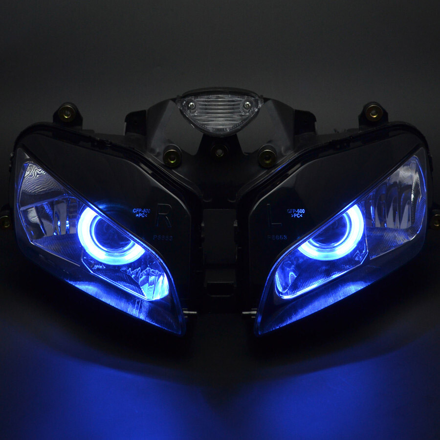 Blue Angel Eye HID Headlight Assembly Fit For Honda CBR600RR 2003 2004 2005 2006