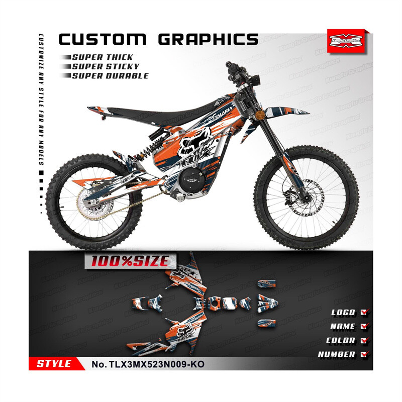 Full Graphics Vinyl Motorcycle Sticker Decal Kit for TALARIA X3 Dirt eBike