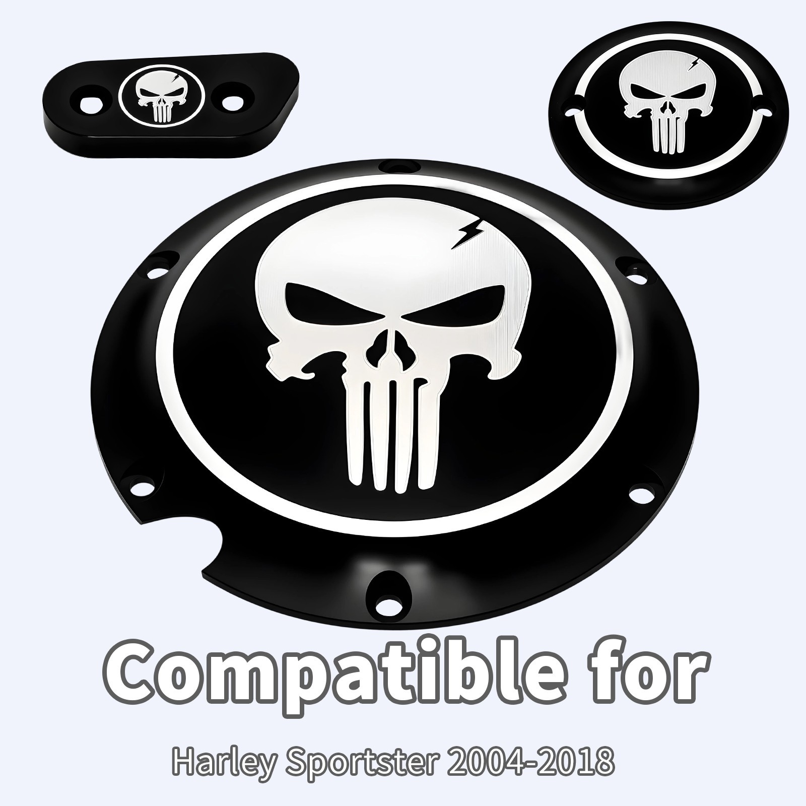 Punisher Skull Derby Timing Timer Cover For Harley Iron Sportster XL XR 883 1200