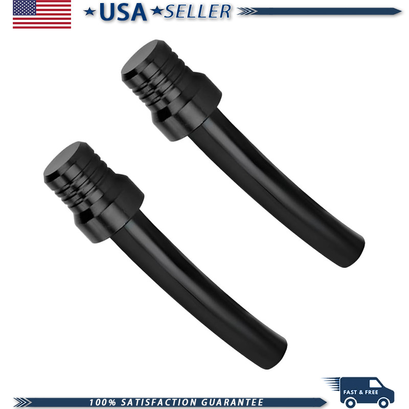 Motorcycle Gas Caps Vent Hose, 2 PCS CNC Aluminum Fuel Tank Caps OneColor: Black