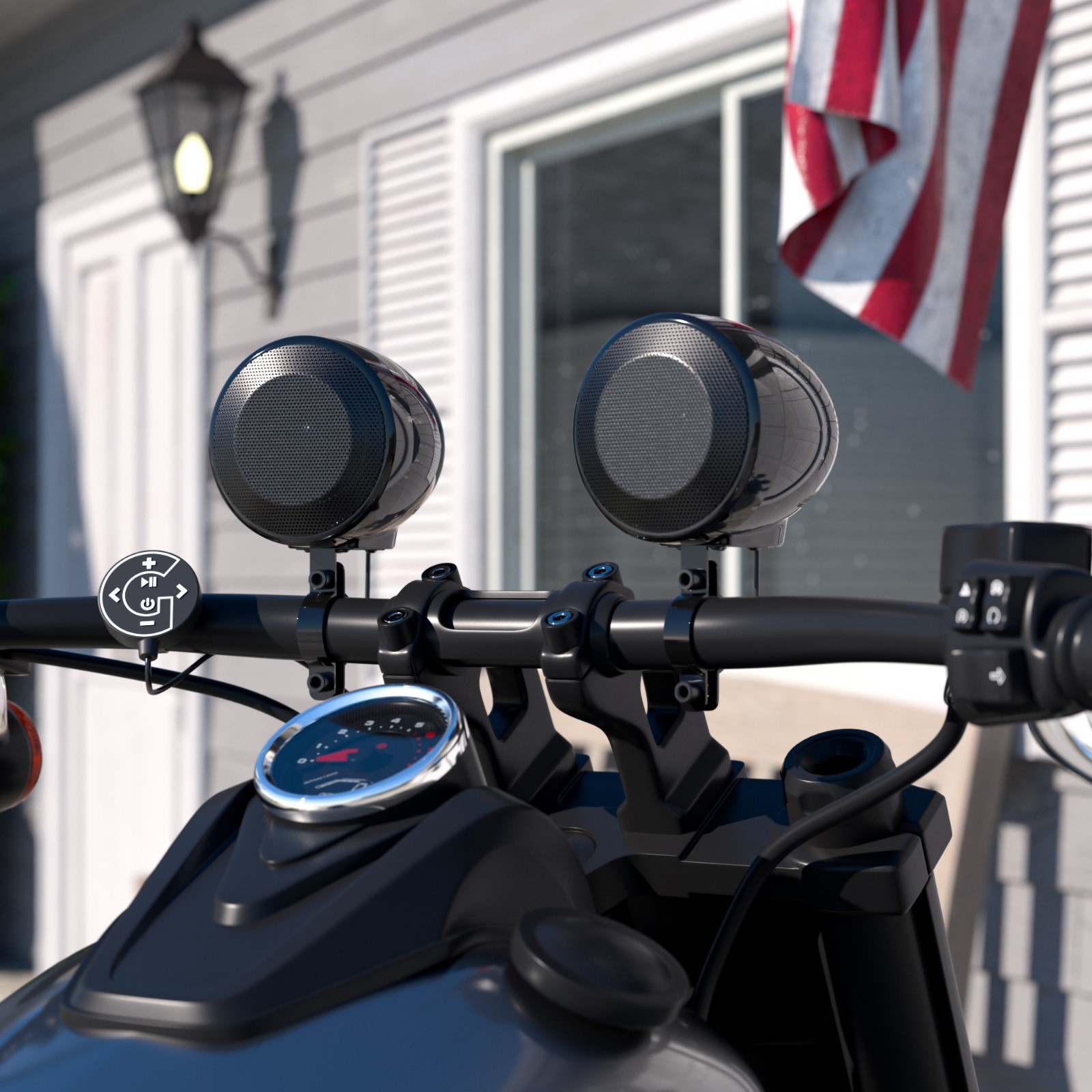 Bluetooth Amplifier Motorcycle ATV Speakers Waterproof Stereo Audio Radio System