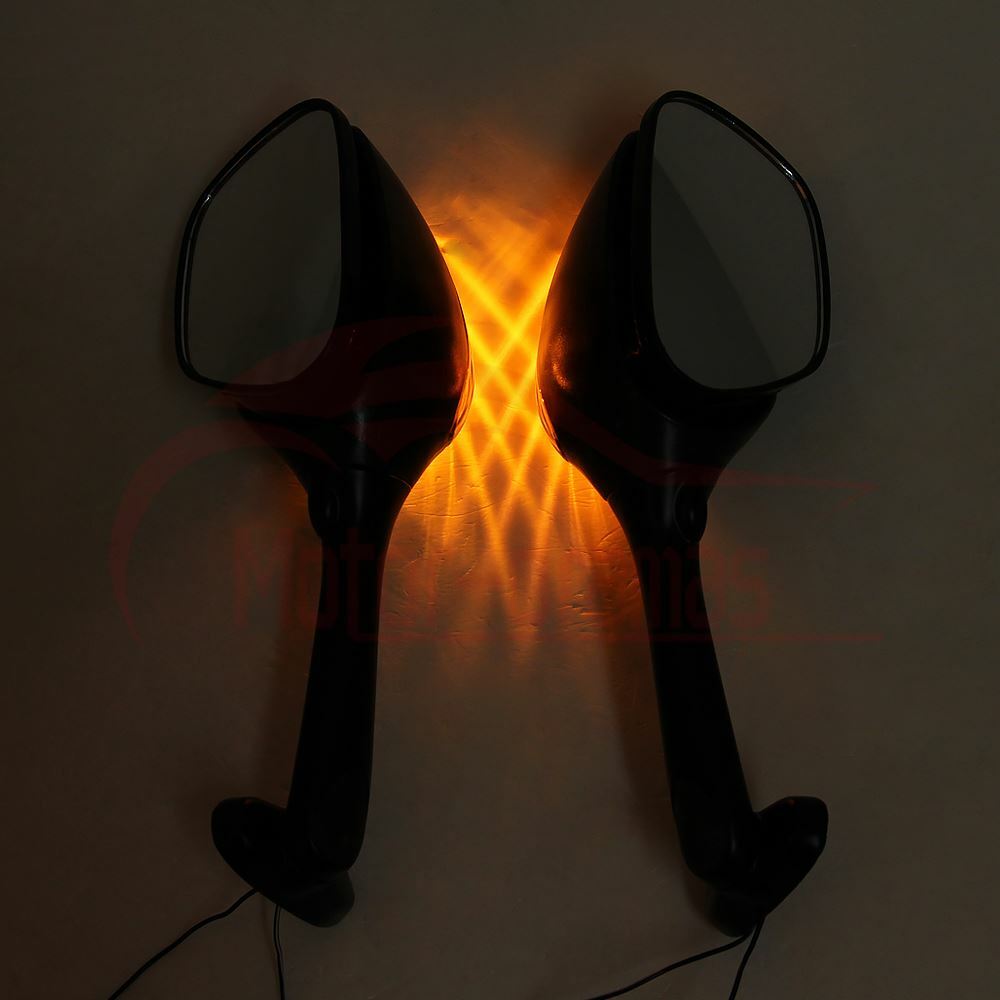 Rearview Mirrors w/ LED Turn Signal For Suzuki GSXR 1000 GSXR600 GSX-R 750 06-15