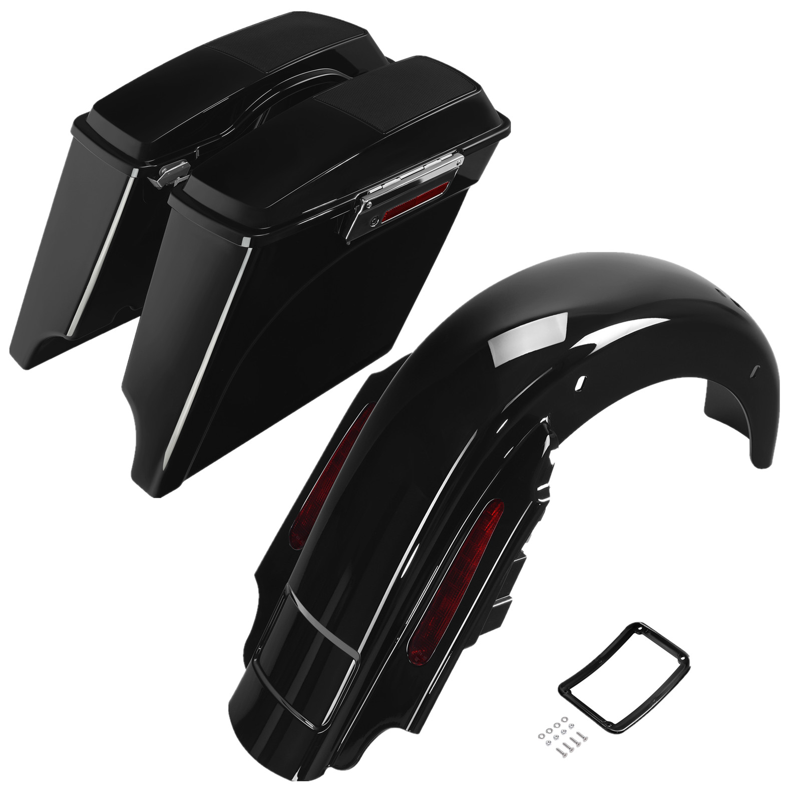 Stretched Saddlebags 6×9″ Speaker Lid &Rear Fender For Harley Street Glide 93-08