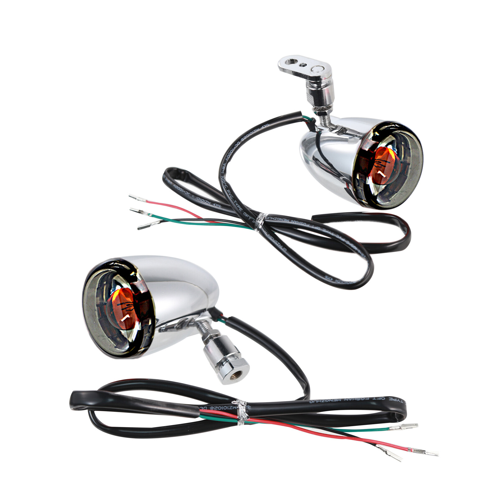 Chrome Turn Signal With Relocation Bracket Swivel Kit For Harley Fatboy Softail