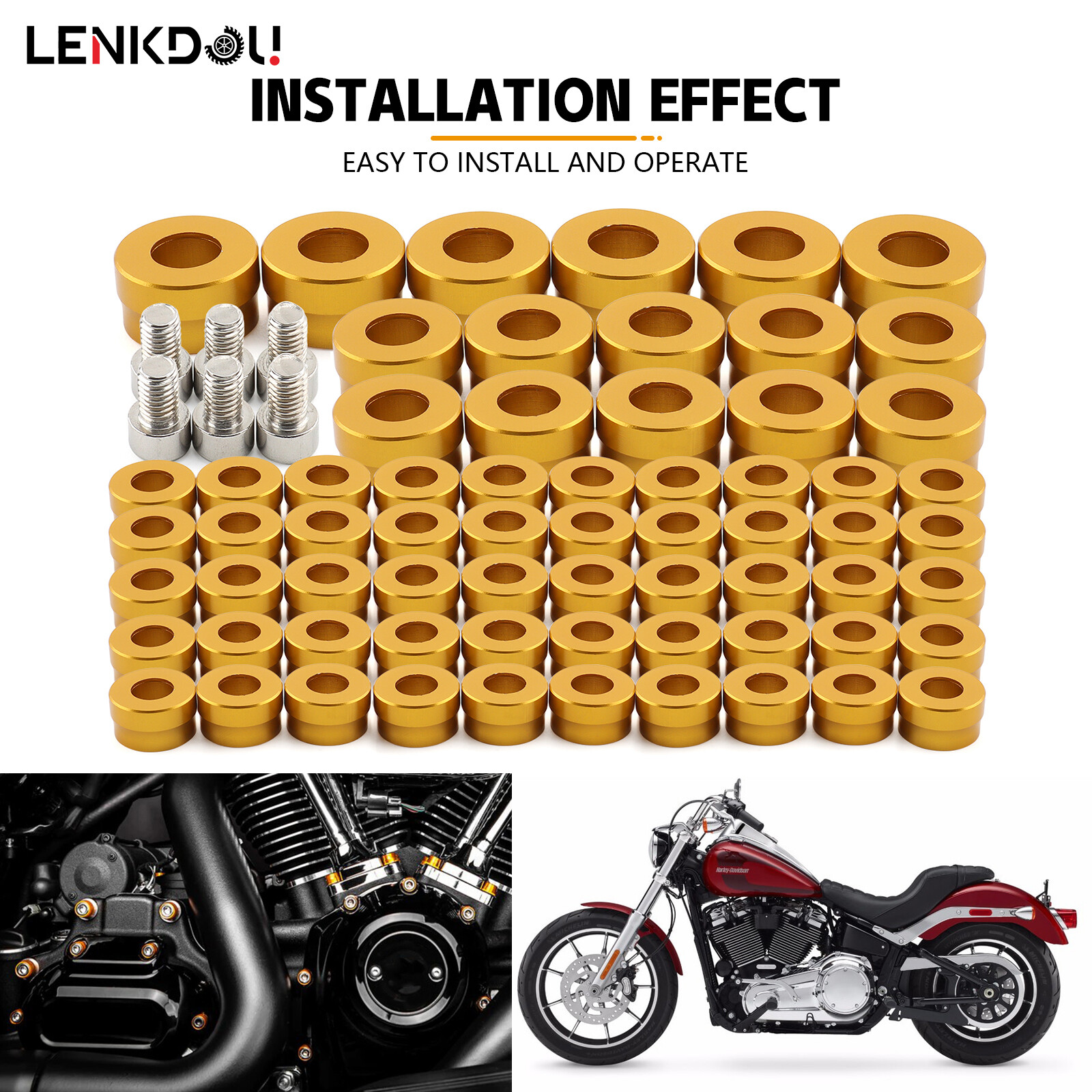 Head Cap Engine Bolt Covers Kit For Harley M8 Twin Cam EVO Sportster Touring
