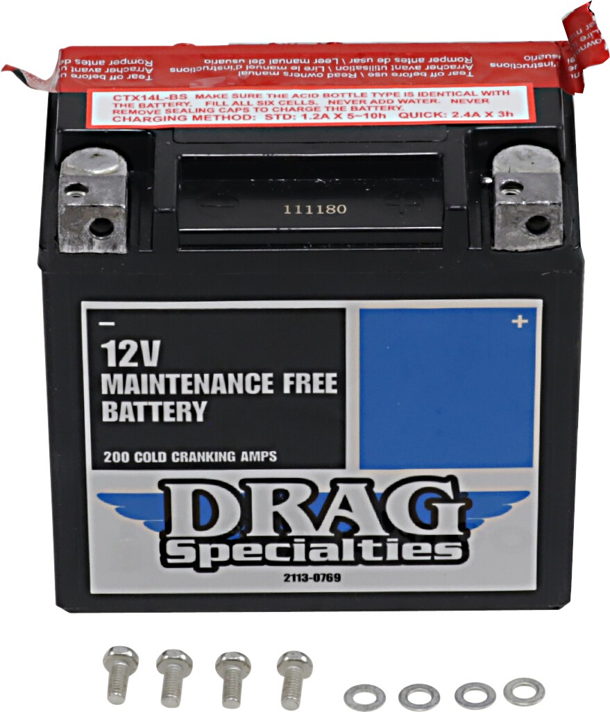 DS AGM Maintenance Free Battery #212042 Harley Davidson Sportster/Street 500/750