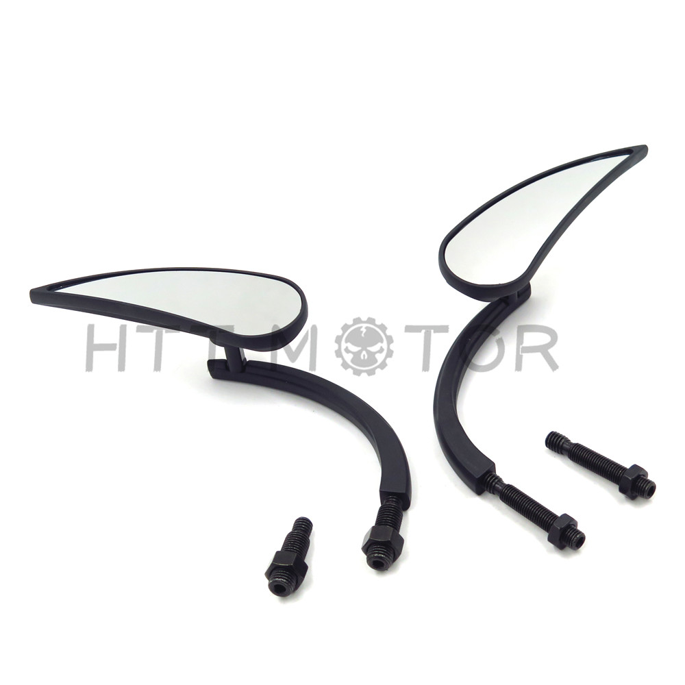 Motorcycle teardrop rad II Rearview Mirror Harley Street Sportster Cruiser Black