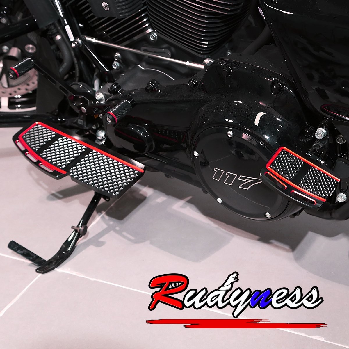 9X Diamond Cut Red Floorboards Shifter Pedal Kits For Harley 1996-2023 Touring