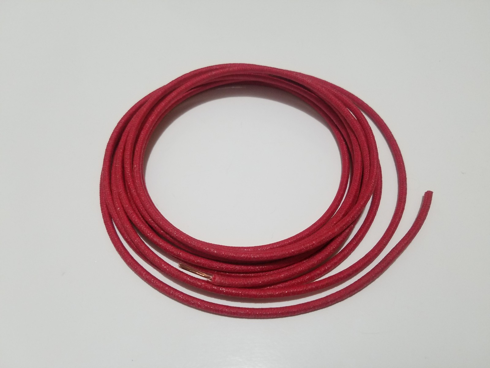 10 feet Vintage Braided Cloth Covered Primary Wire 8 gauge 8ga ga Solid Red