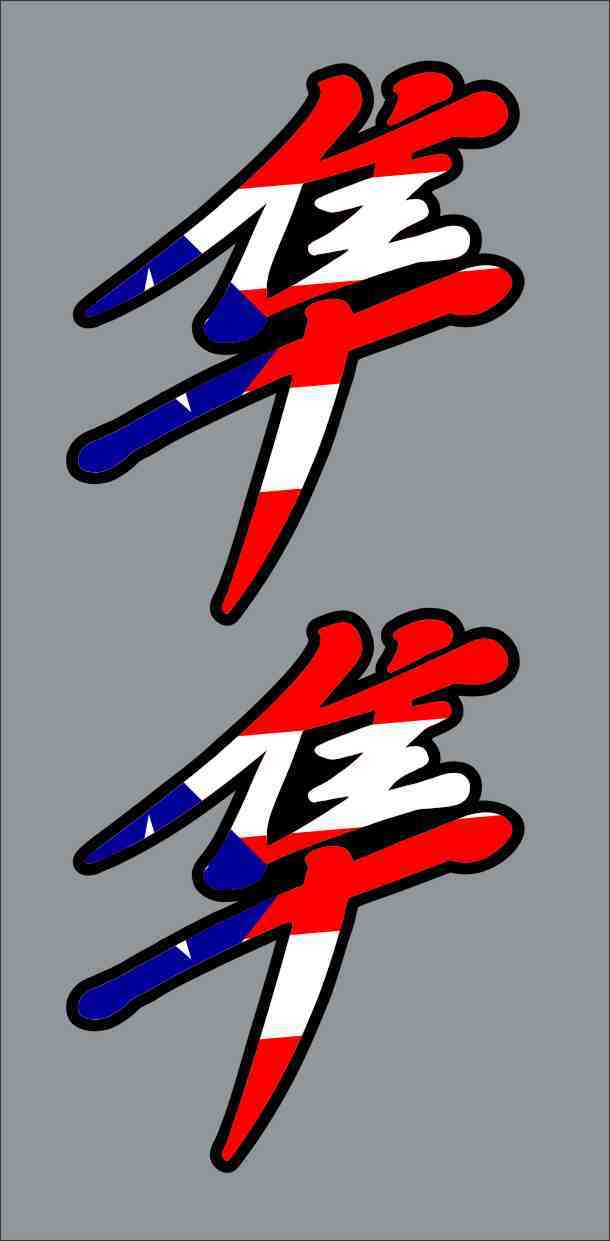 2 Custom Puerto Rico Rican Hayabusa 1300 Emblem Decals Stickers Flag