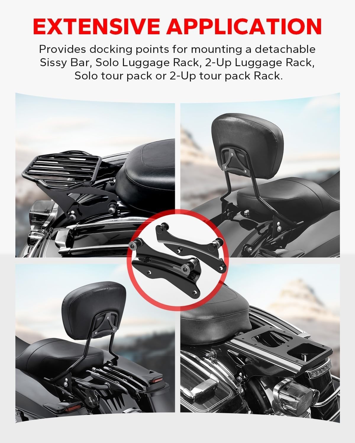 Versatile Docking Hardware for Harley Davidson Touring Motorcycles 2014-2024