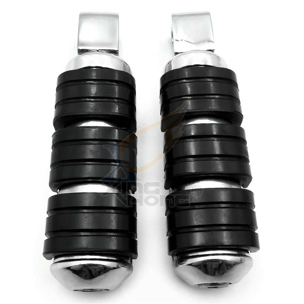 Chrome Rubber Custom Footpegs For Suzuki 01-04 Volusia 800 Rear OEM Peg Mounts