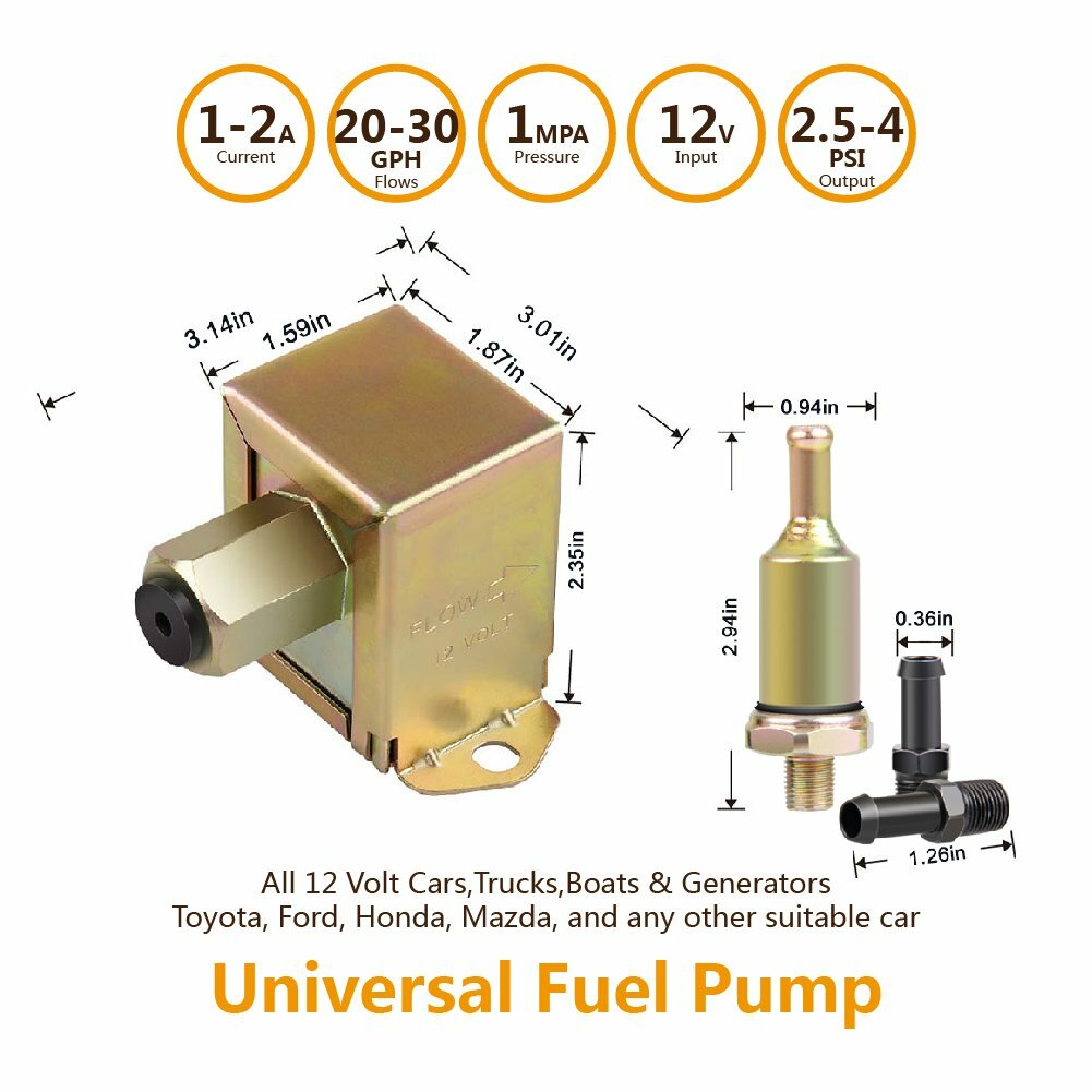 Universal 4-7 PSI 12V Low Pressure Electric Fuel Pump for Ford Oil Petrol Diesel