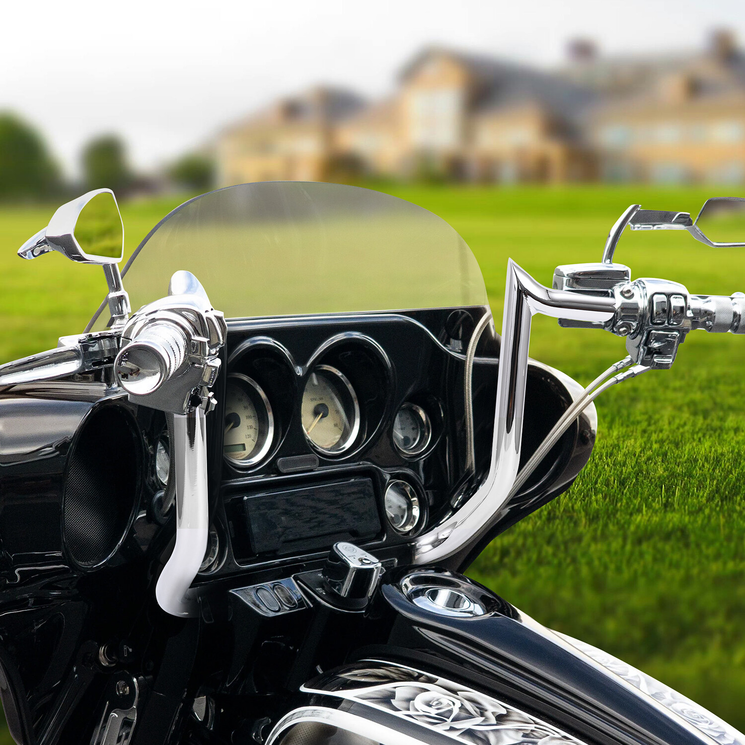10″-14″ Rise Meathook Bagger Ape Handlebar for 86+ Harley Touring FLH FLHX FLHTC