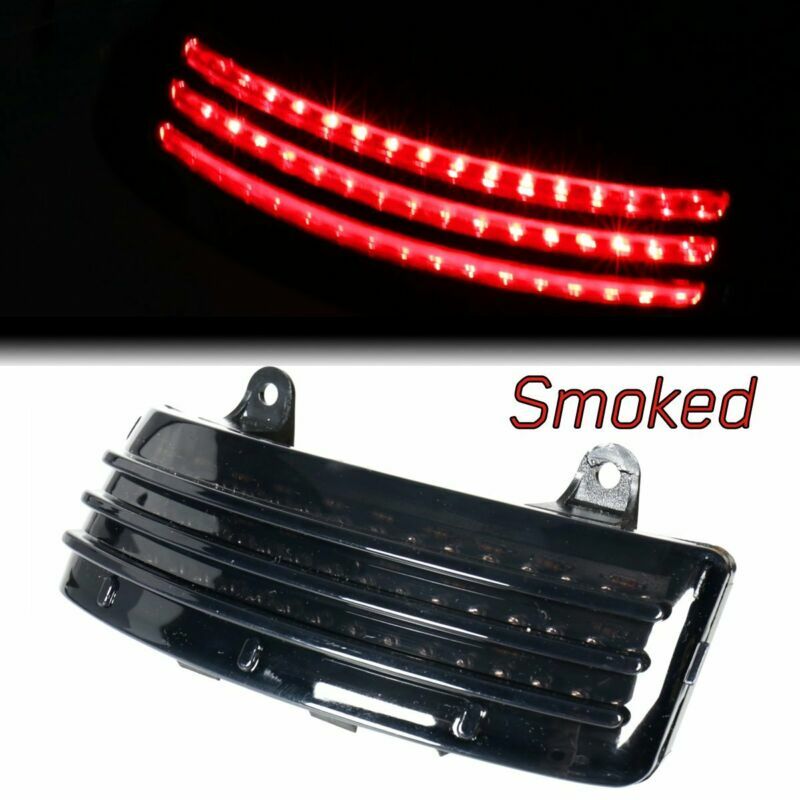 Smoke Tri-Bar LED Rear Tail Brake Fender Tip Light For Harley Road Glide 15-23