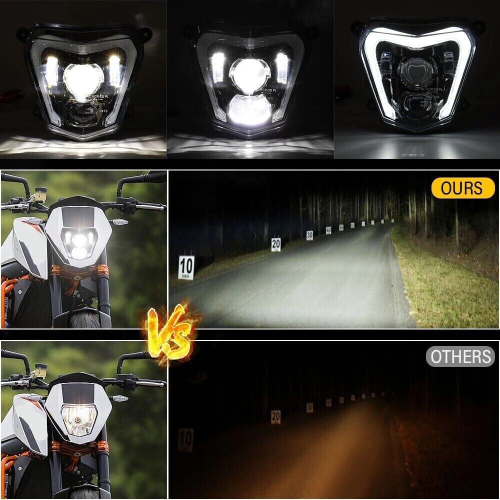 Front LED Headlight DRL Halo Projector For 690 Duke 2012-2019 690R 2013-2017