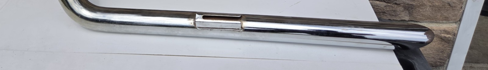 Cycle Shack 2in Slash Cut Motorcycle Drag Pipe Chrome Single Exhaust
