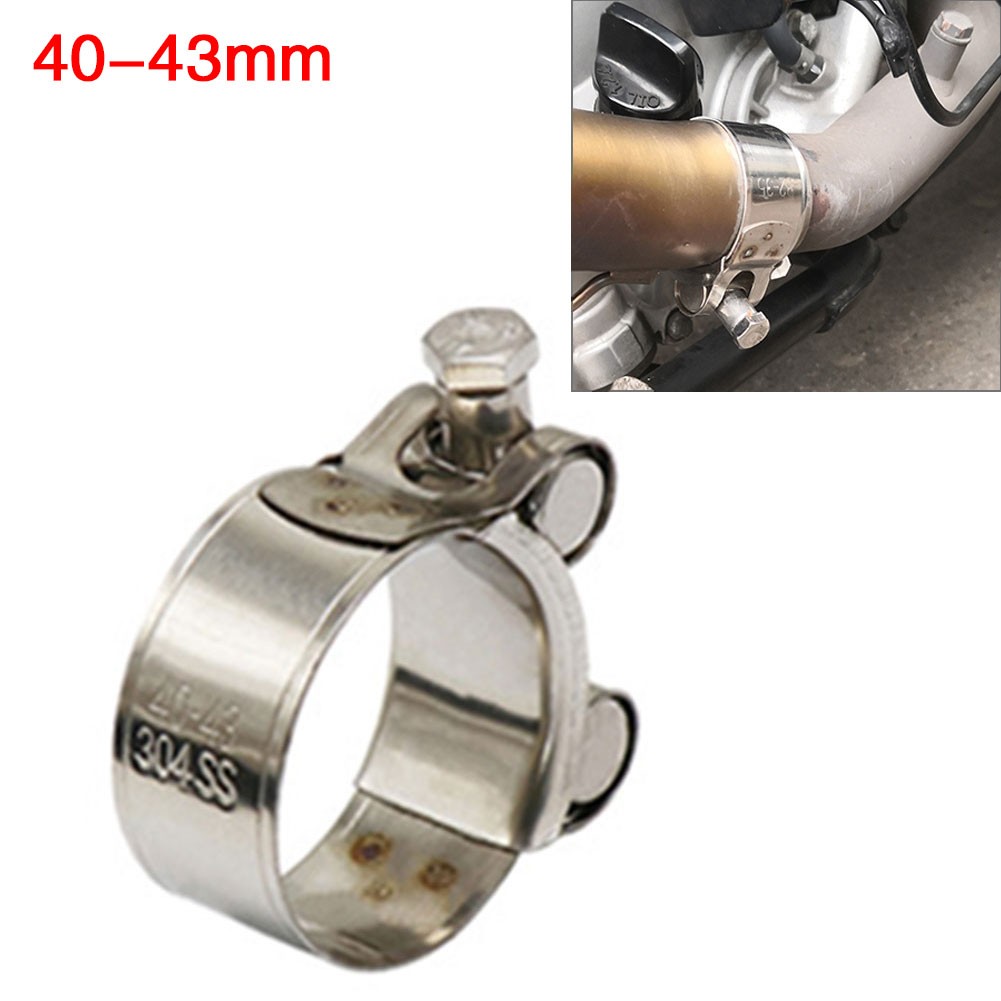 Motorcycle Exhaust Pipe Clamp 40mm-43mm Stainless Steel Muffler Fixed Caliper US