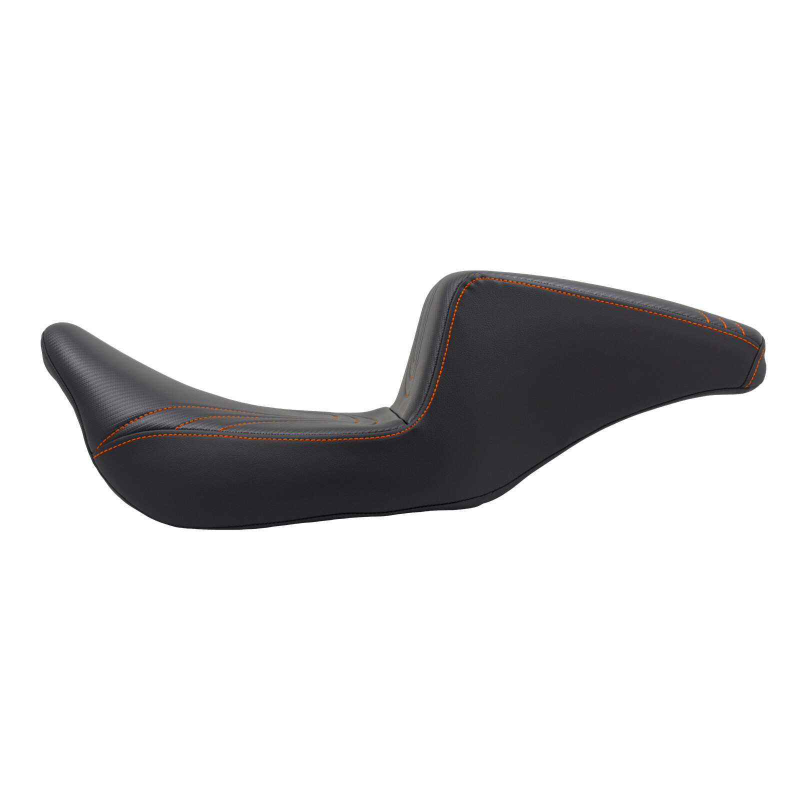 Black Driver Passenger Seat Orange U Stitch For Harley Street Road Glide 09-2023