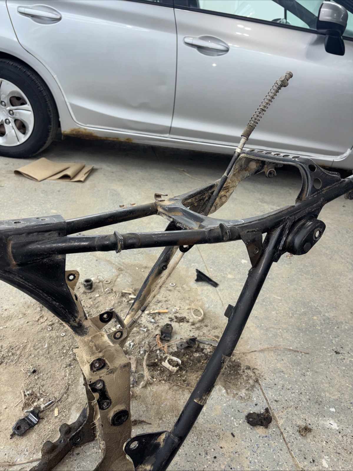 1972-1975 Honda XL250 XL 250 OEM Frame Chassis Body With Papers 75 Black