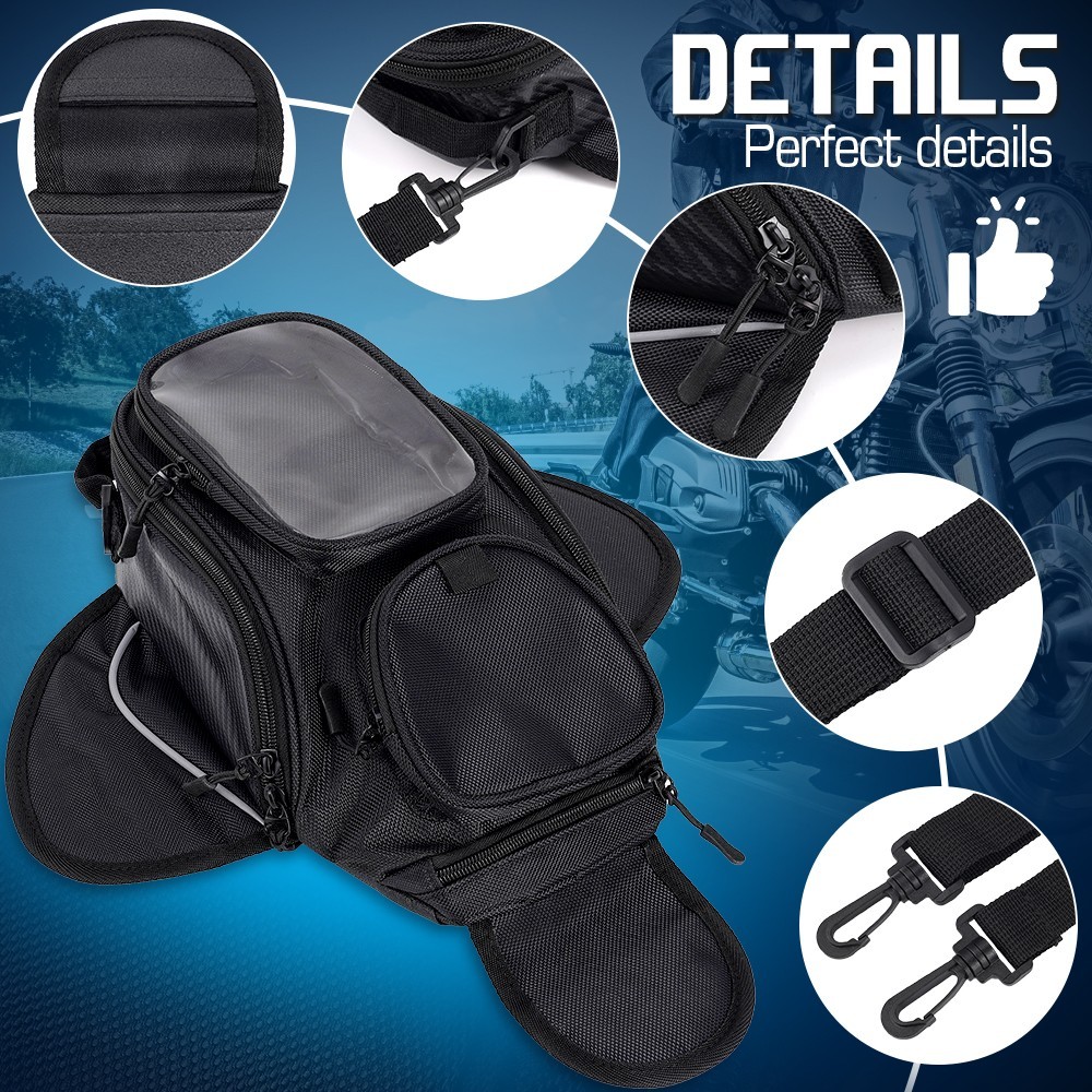 Waterproof Motorcycle Fuel Tank Bag Magnetic Motorbike Luggage Phone Storage Bag