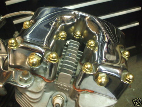 Harley Shovelhead rocker box valve cover brass acorns Old-Stf acorn kit