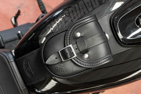 DETACHABLE LEATHER TANK PANEL BAG FOR 2018-2024 HD SOFTAIL FAT BOB MADE IN ITALY
