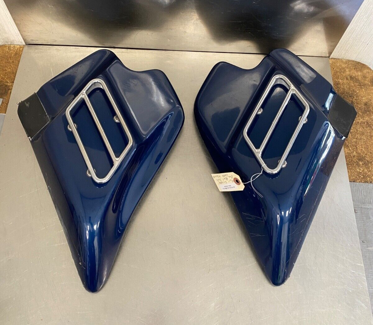 1999 Harley Davidson E/G U/C FLHTCUI Pair Sinister Blue Pear Side Covers & Guard