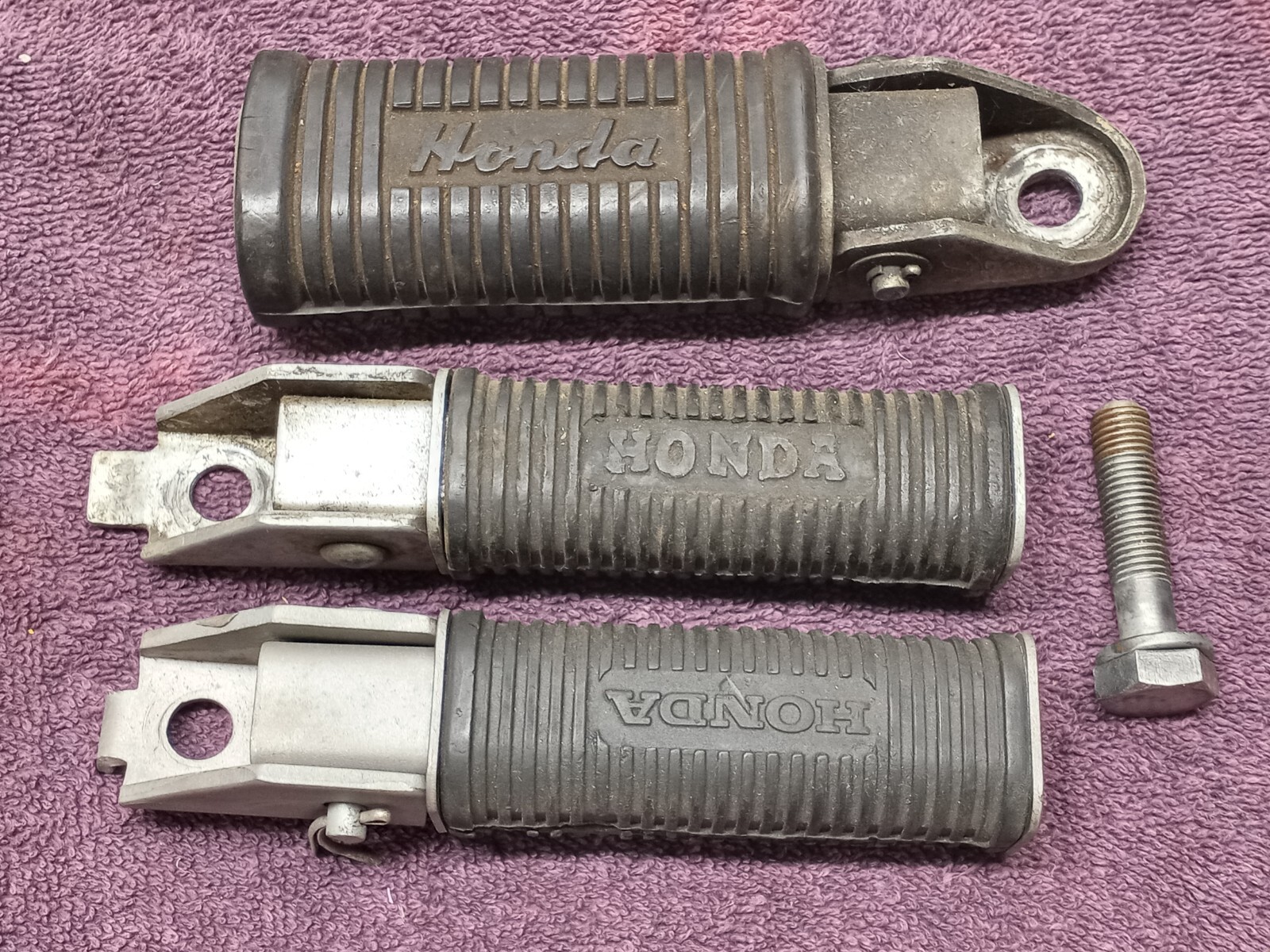 Vintage HONDA FOOTPEGS FRONT REAR Left/Right FOR PARTS 1960s 1970s 1980s