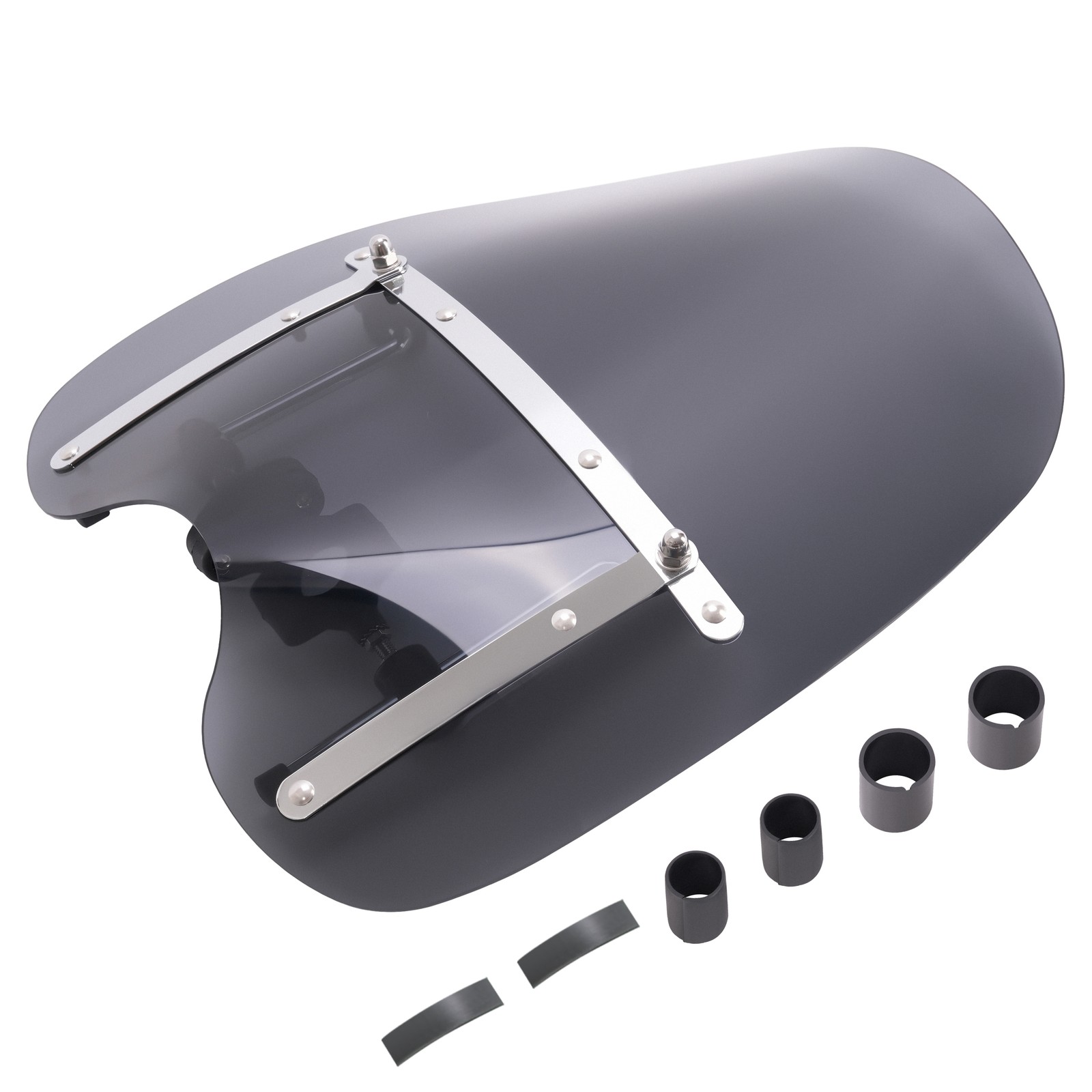 Universal 17 x 19″ Smoke Motorcycle Windshield for Harley Yamaha Kawasaki Honda