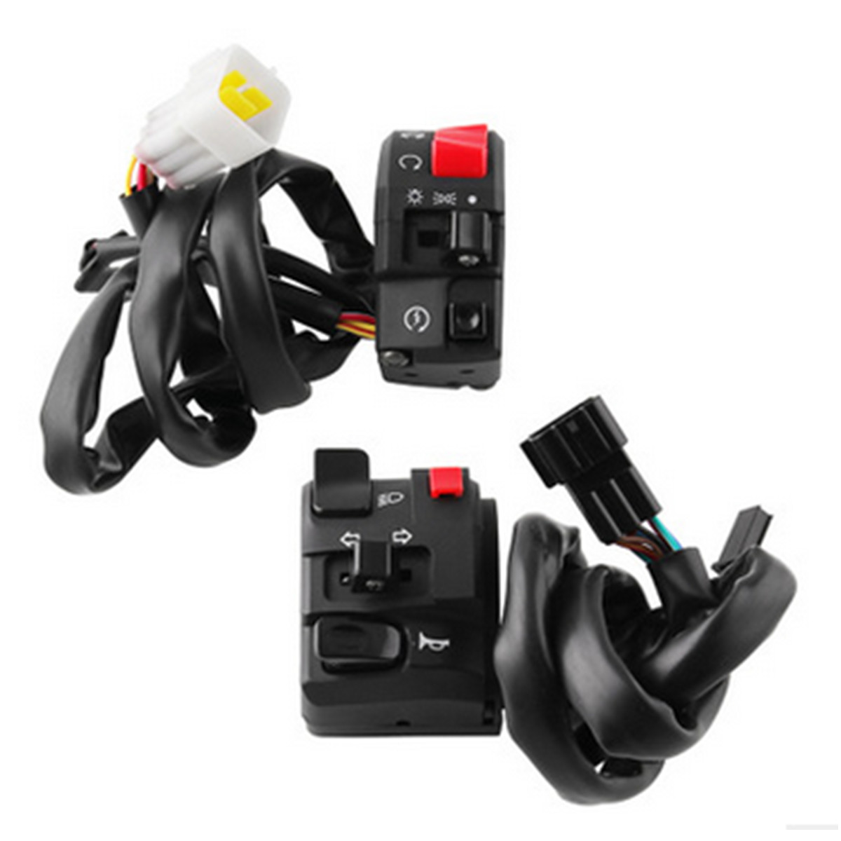 2Pcs 7/8in 22MM Motorcycle Handlebar Horn Turn Signal Lamp Control Switch Button