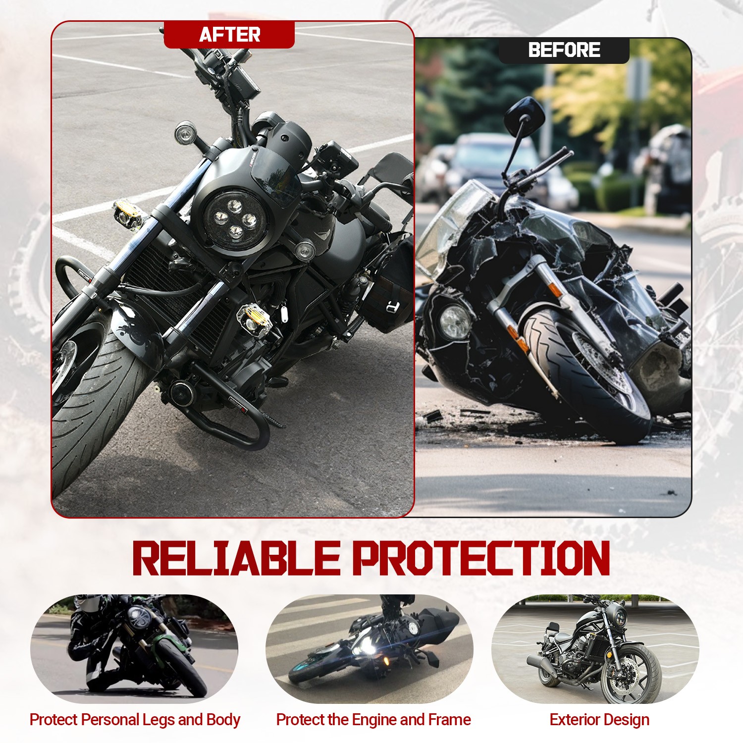Highway Crash Bars Engine Guards Frame Falling Stunt Cage For CF 450 MT 450MT