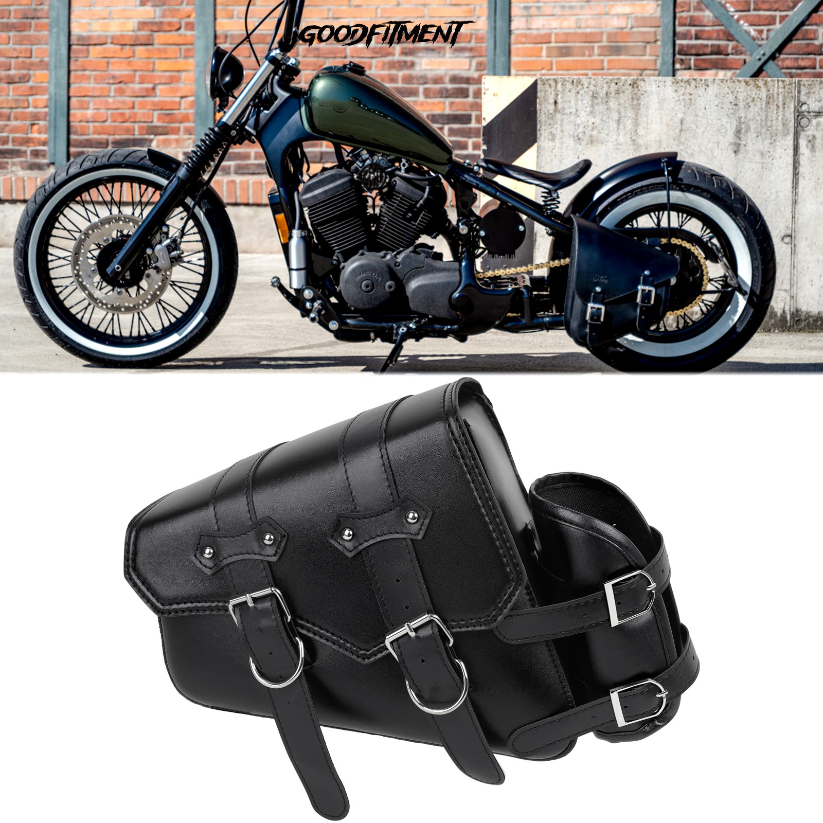 Motorcycle Side Saddle Bag Swing Arm Bag For Honda Shadow 600 750 1100 Bobber