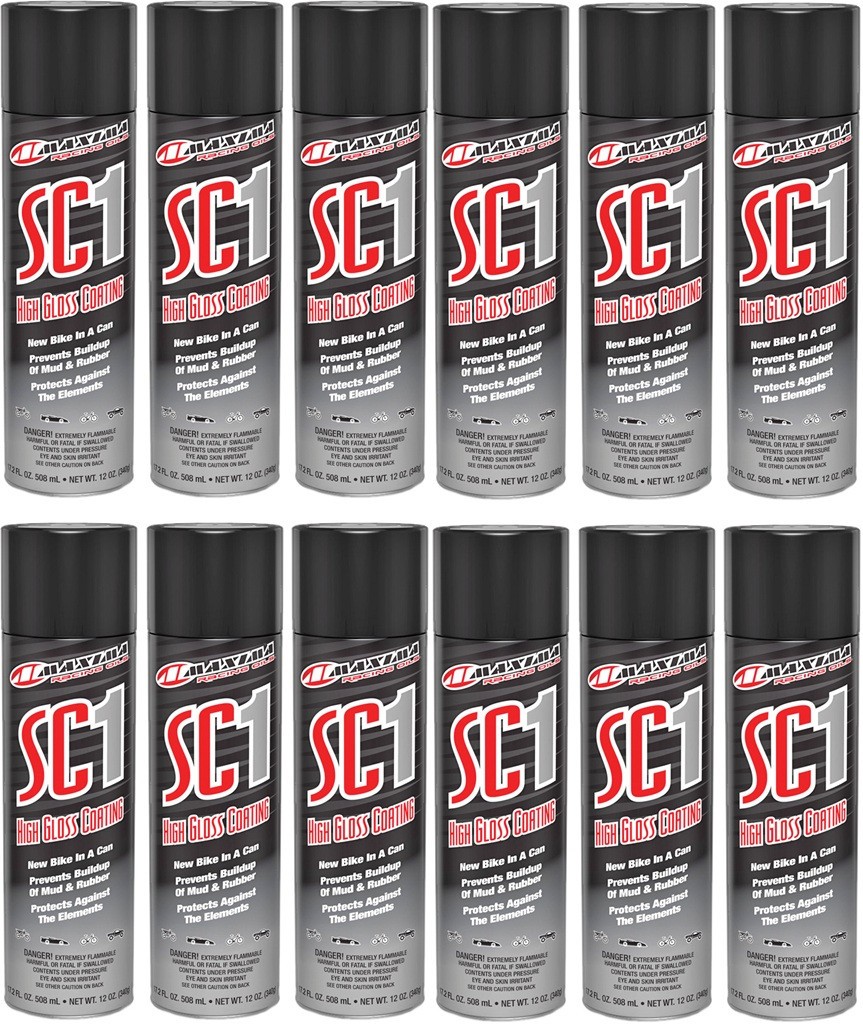 12 Pack Maxima Racing Oils SC1 High Gloss Silicone Clear Coat 17.2oz Spray Cans