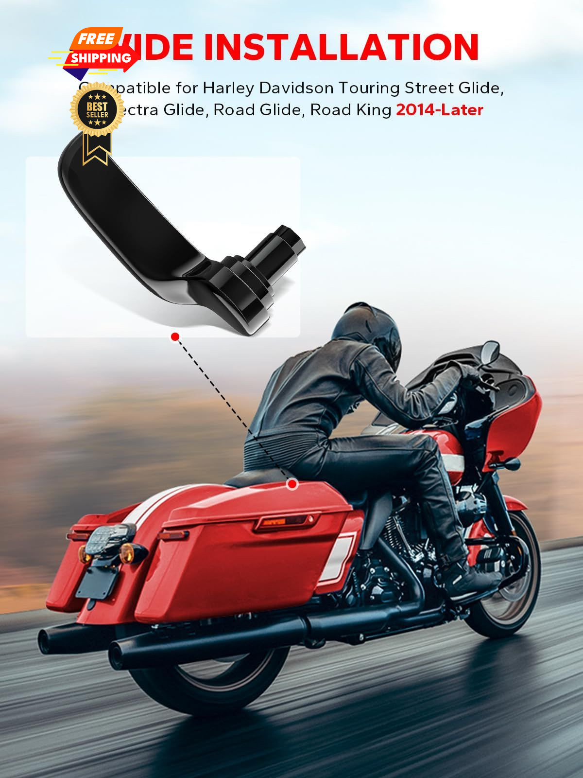 Amazicha Saddlebag Latch Kit Stainless Steel Saddle Bag One Size, Black
