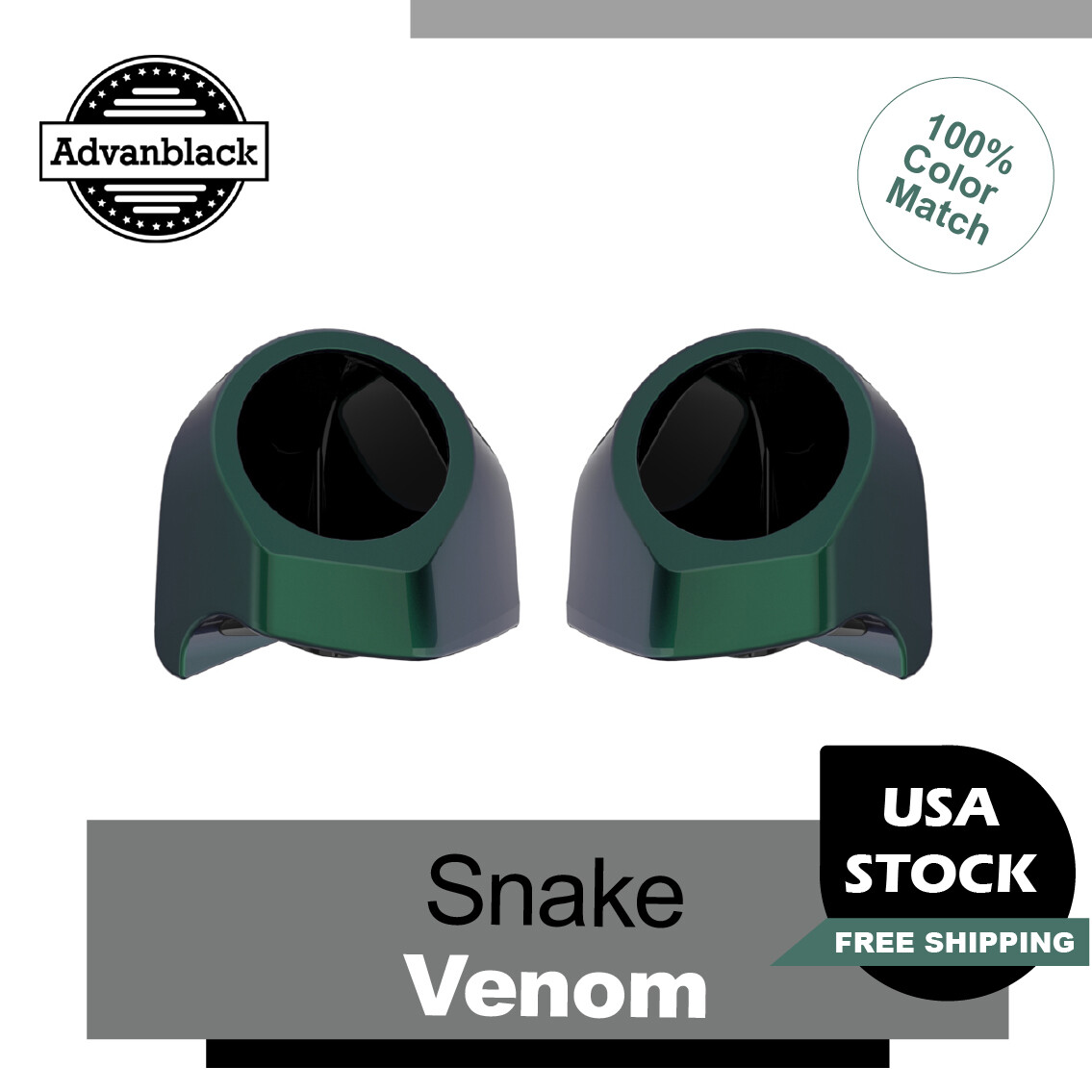 Advanblack Snake Venom 6.5 inches Speaker Pods Fits Harley King Tour Pack