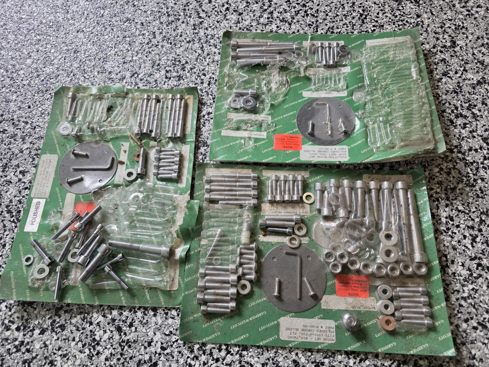 Harley 1991 up FXR .Polished Chrome Allen Bolts Motor Set Hardware Kit P-80-88