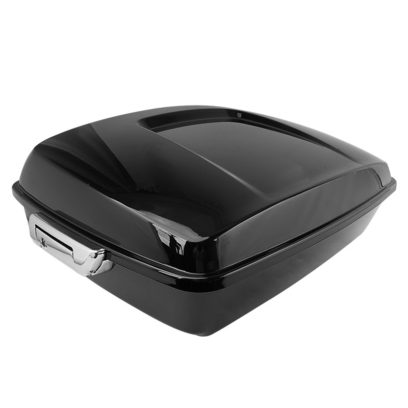 Vivid Black Razor Pack Trunk Chopped Backrest For Harley Road King Gilde 1997-20