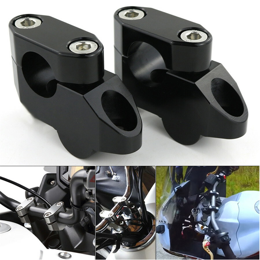 1 Pair Handlebar Risers & Offset Kits For Motorcycle w/7/8in 22mm Handle Bars