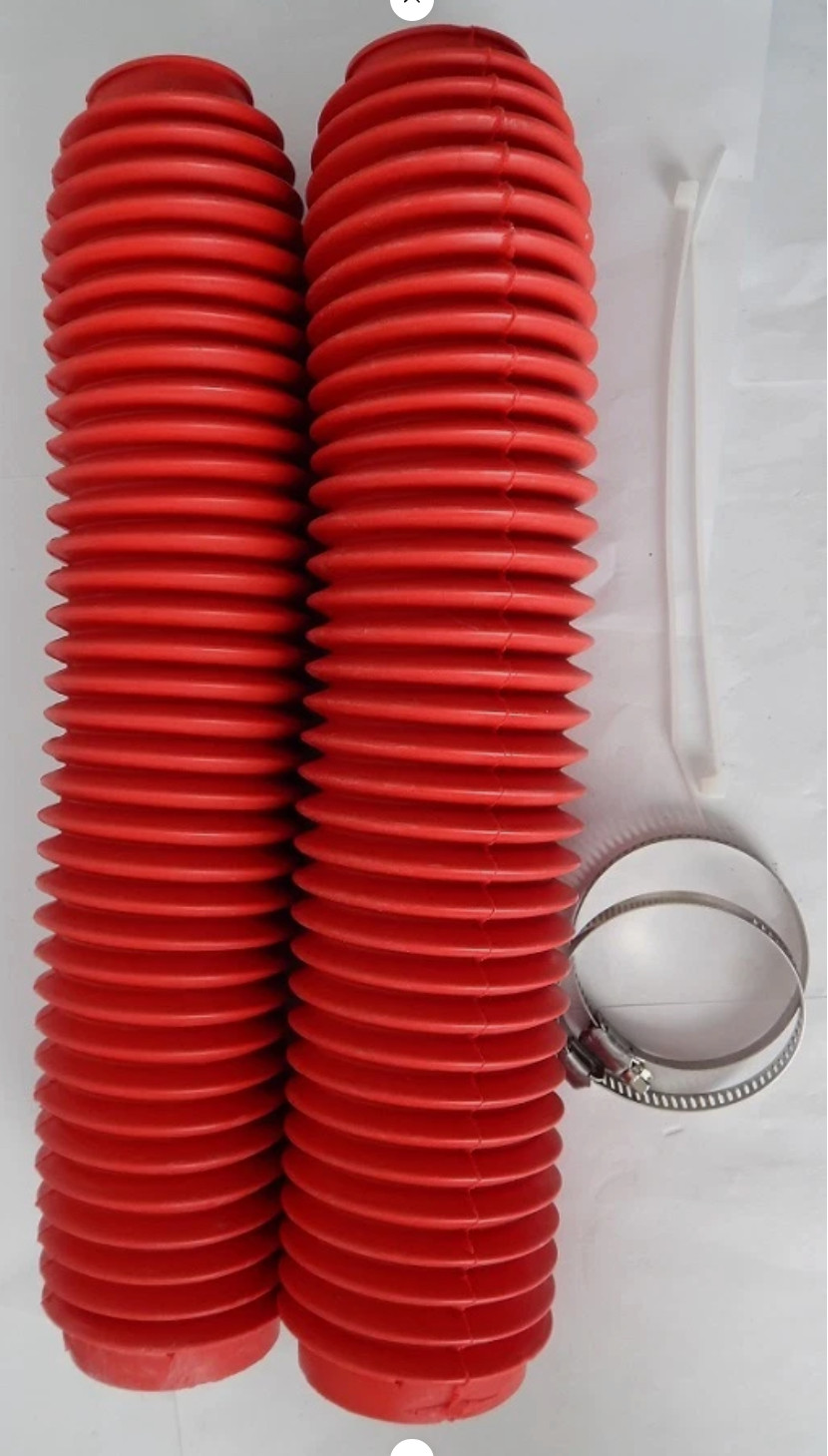 RED Fork Boots 43x56x380mm Maico Suzuki YZ IT RM 125 200 250 465 490 500 NEW!