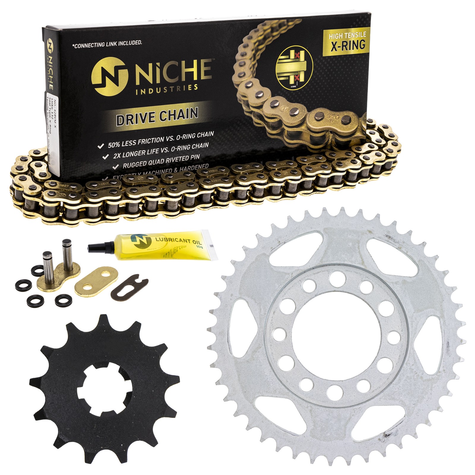 Sprocket Chain Set for Yamaha YZ80 13/44 Tooth 428 X-Ring Front Rear Set Kit