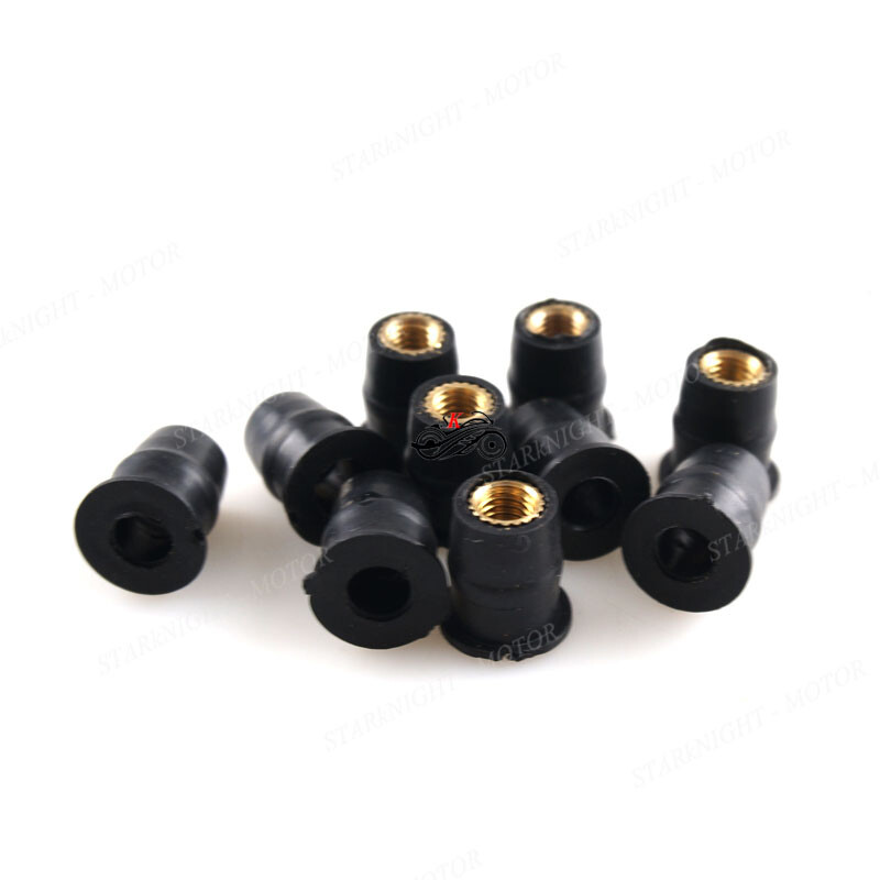 Motorcycle M5 5mm Universal Metric Rubber Well Nuts for Windscreen Fairing Cowl
