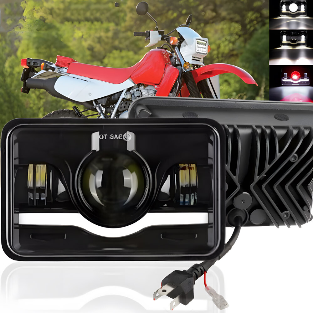 4×6″ inch LED Headlight Hi-Lo Beam DRL For Honda XR250L XR650L XR650R Motorcycle