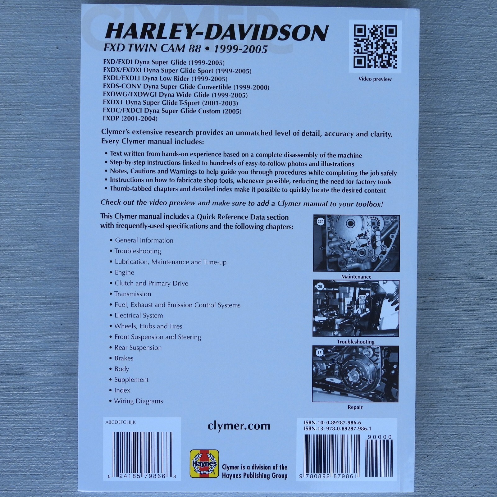 1999-2005 Harley FXD Dyna Super Wide Glide CLYMER REPAIR MANUAL M425